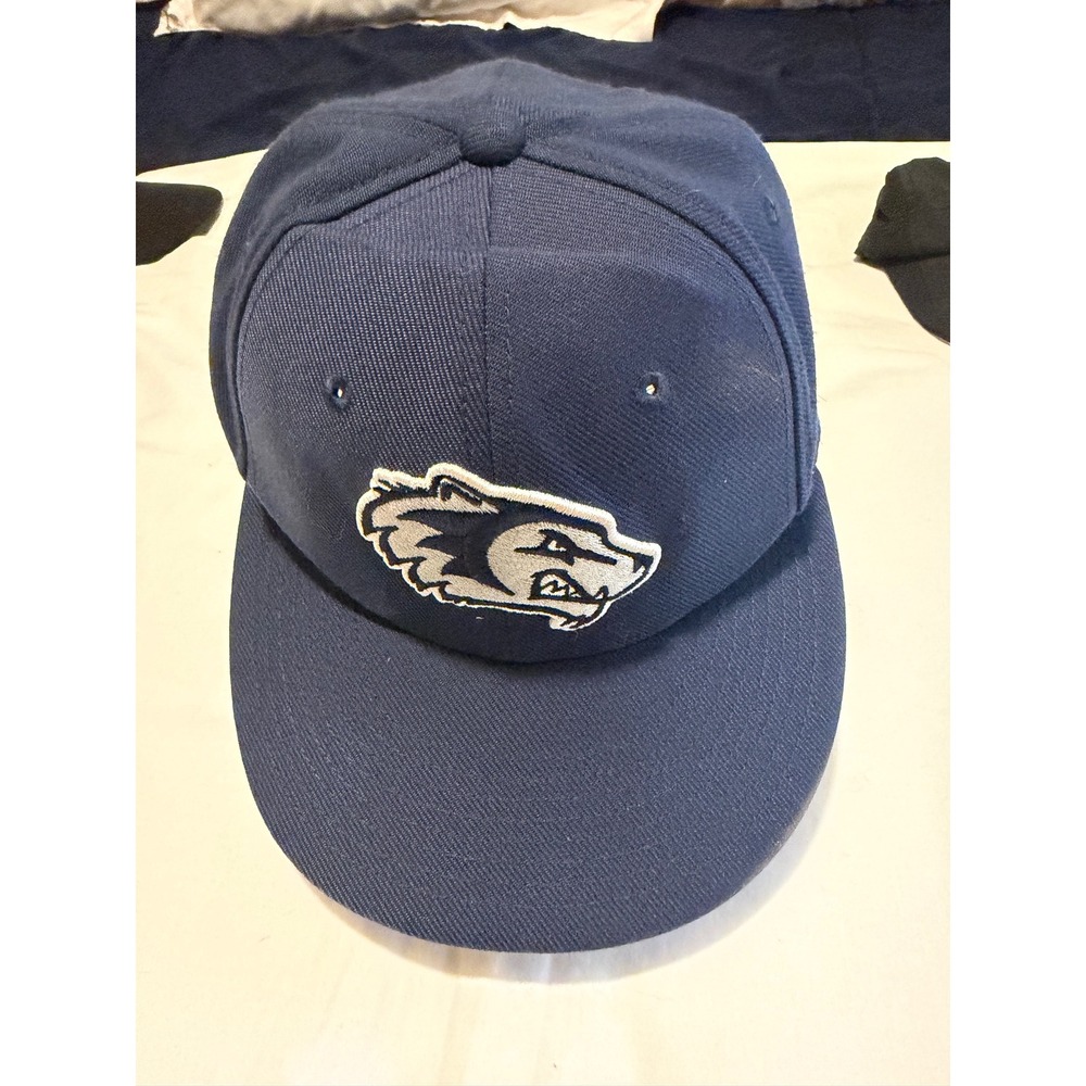 Nike True Dri-FIT Navy Blue Wolf Mascot Hunter Fitted Hat Cap Mens Size S/M